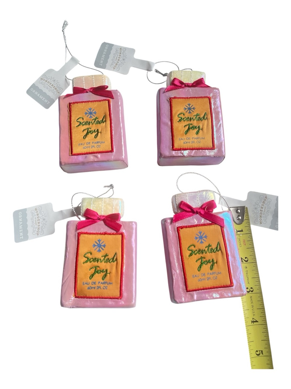 New Women’s Pink Ornament Set of 4